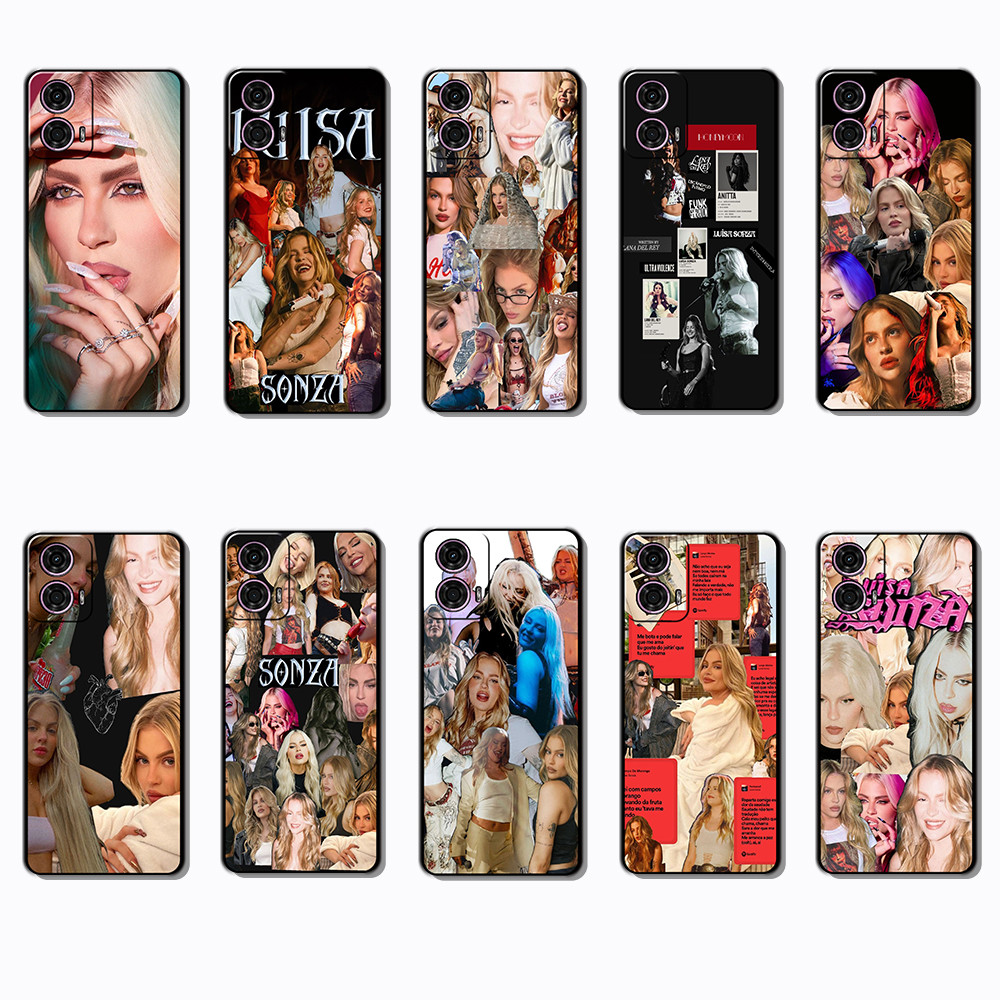 Moda Macio Preto Caso De Telefone Para Motorola Moto G24 G34 G85 G45 S50NEO E15 