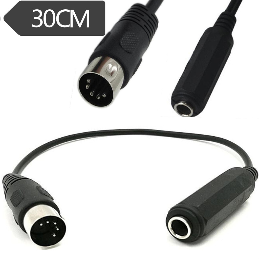 6.35 plugue de áudio para MIDI cabo adaptador de 5 pinos microfone saída de áudio MIDI5 pinos DIN5P 0.3M