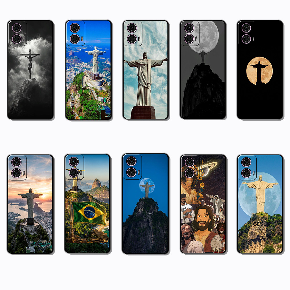 Capa De Telefone Preta Macia E Elegante Para Motorola Moto G24 G34 G85 G45 S50NE