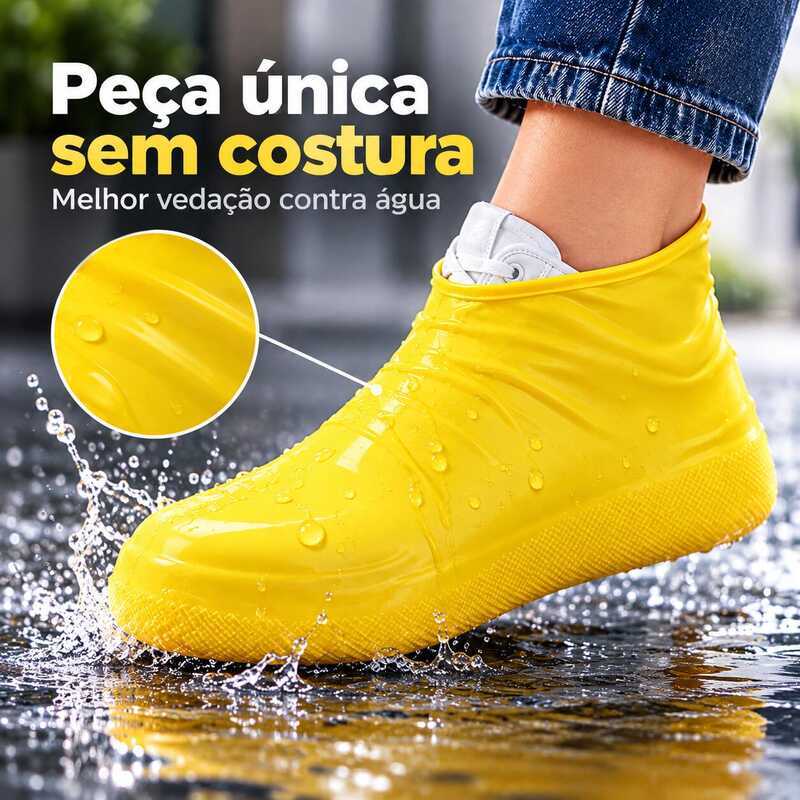Capa de Sapato Látex Impermeável Antiderrapante Unissex, Protetor de Calçado para Dias de Chuva