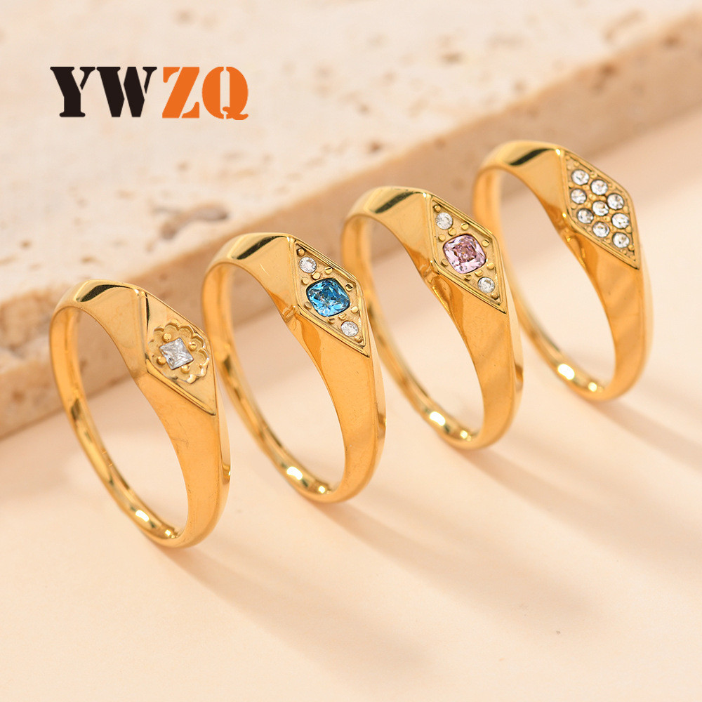 R RUBY Novo produto joias de aço inoxidável moda fundição diamante anel de diamante All-Match anel exclusivo anel de cas