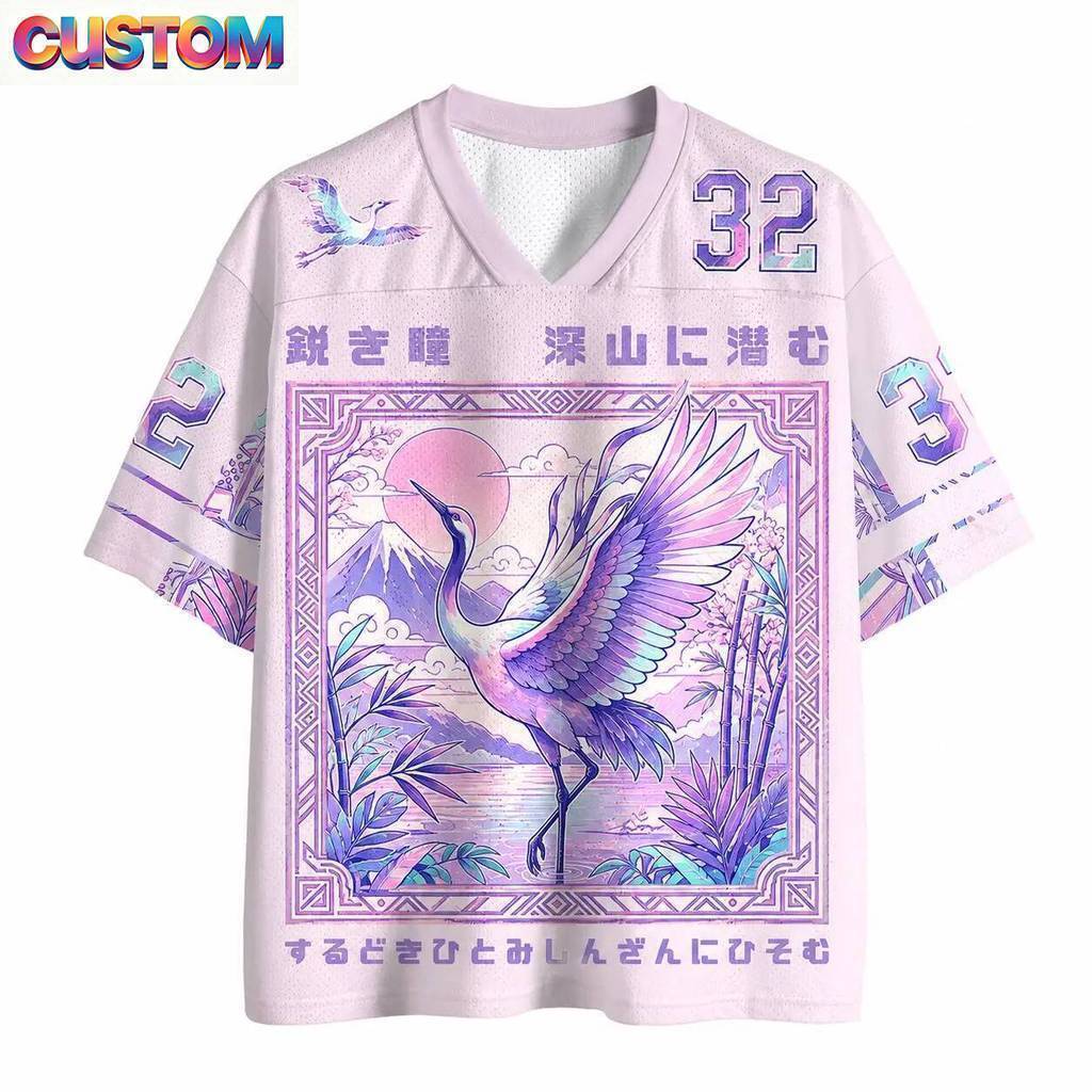 2026 Verão Moda Retro Colorido Pintura Guindaste Voando Design Impressão 3D Lazer Ao Ar Livre Esportes Fitness Com Decot