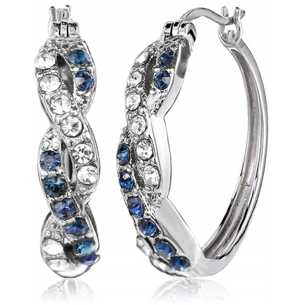 Ruby ** Brincos de verão europeus americanos brincos de duas cores moda diamante brincos femininos brincos combinados