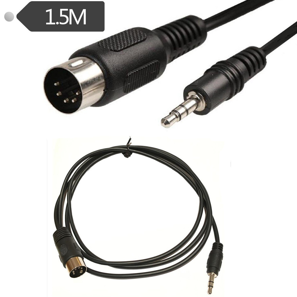 Plugue de áudio de 3.5 m para cabo adaptador MIDI de 5 núcleos Saída de áudio de computador MIDI5-Core DIN5P 1.5 m