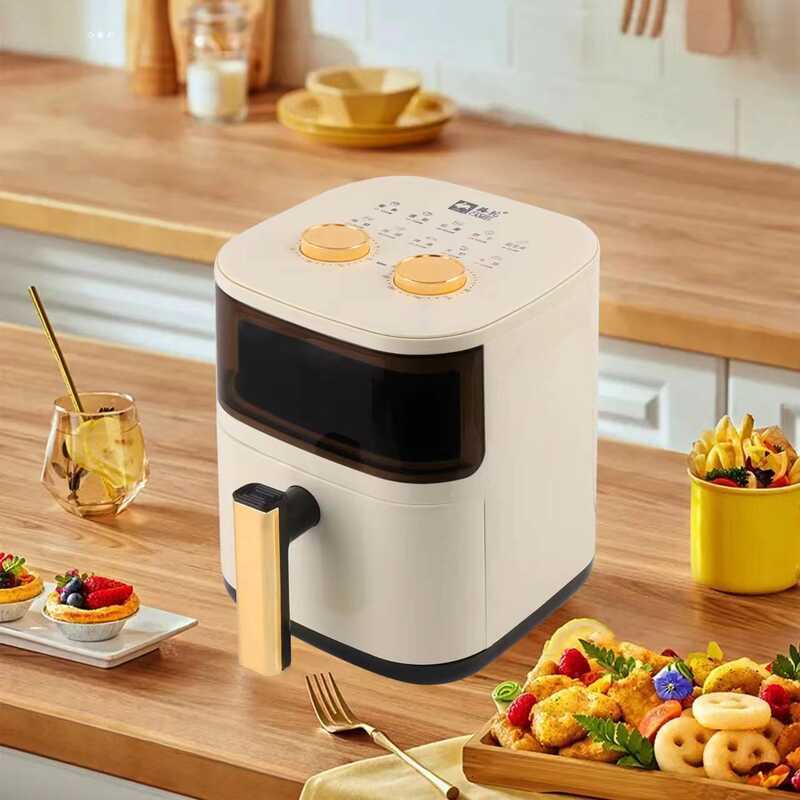 Air Fryer Camelo grande capacidade dupla função com visor nas cores branco e preto