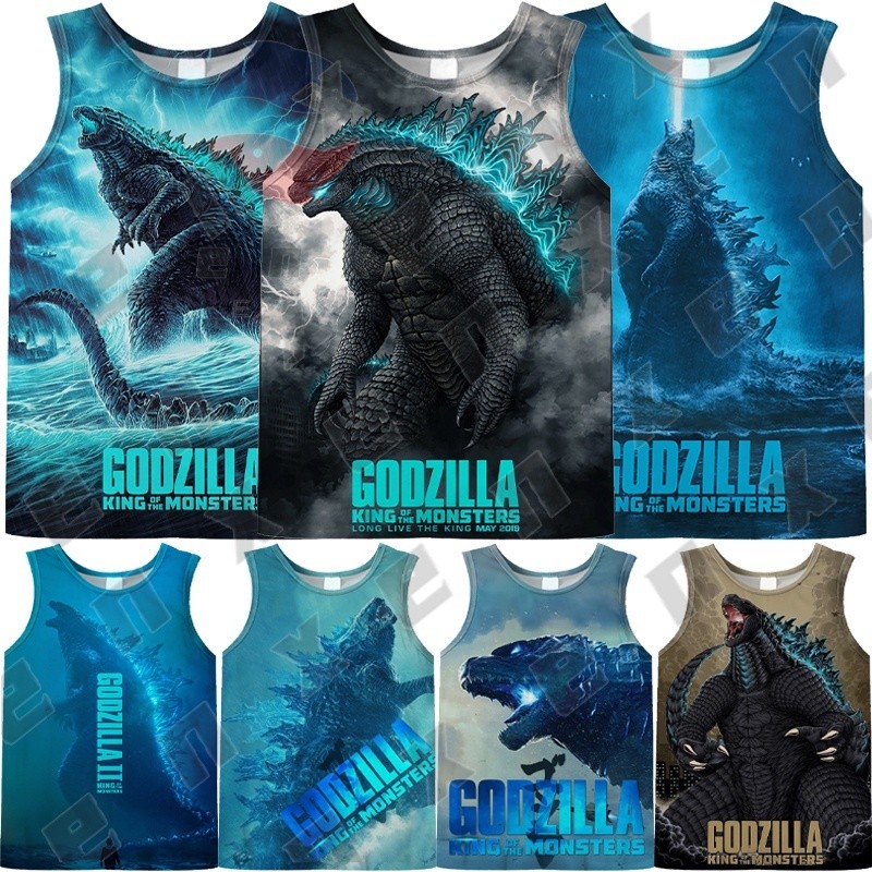 Godzilla : Rei Dos Monstros Legal Crianças Moda Tops Regatas Camiseta Impressão 3D Casual Meninos Meninas De Manga Curta