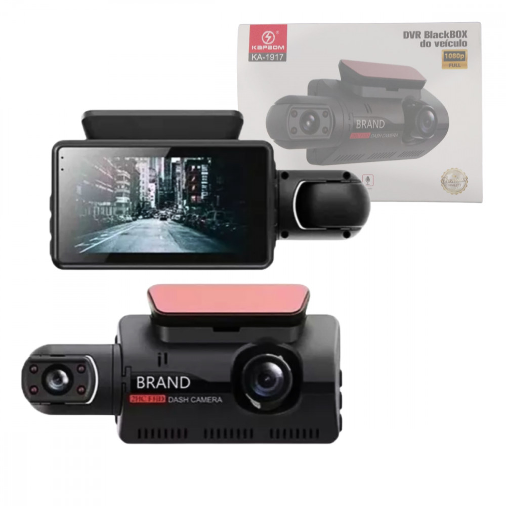 Câmera Veicular Com Lente Dupla Full HD 1080P Dash Camera Ka