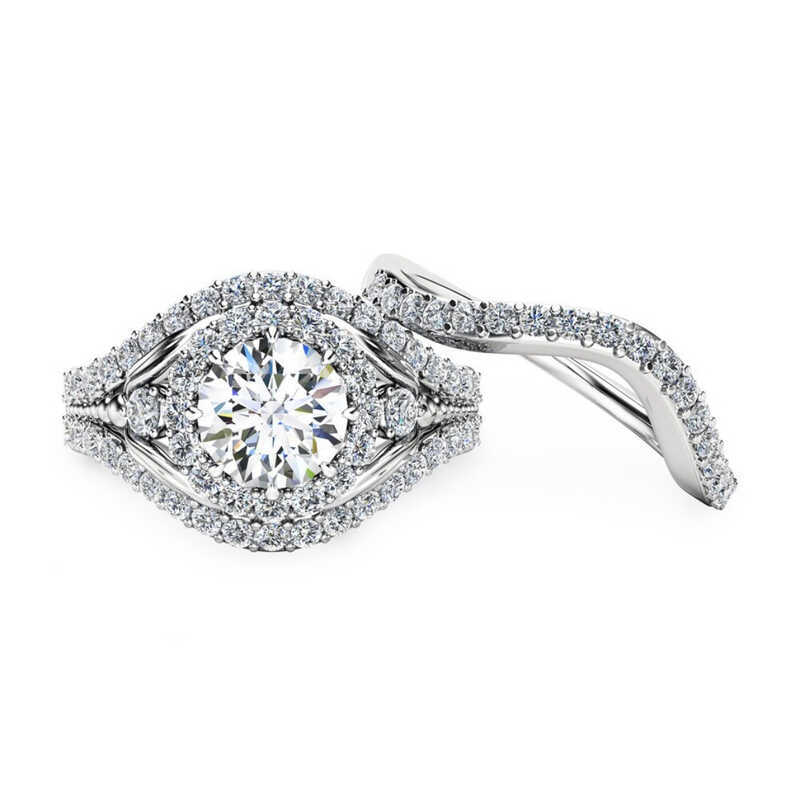 Lindo anel novo estilo conjunto de anel simples clássico anjo olho anel de diamante conjunto anel par anel senhoras anel
