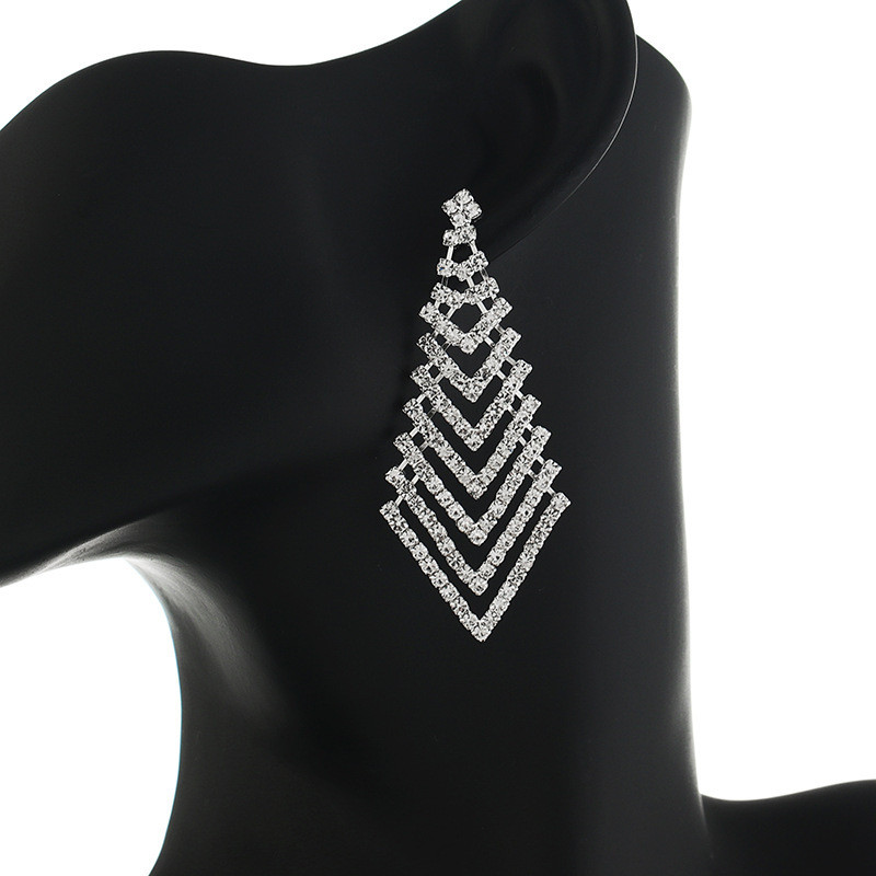 R RUBY * Japonês Coreano Jóias Brincos de Diamante Cheio Chanfrado Diamante Strass Boate Brincos Brilhantes Brincos de C
