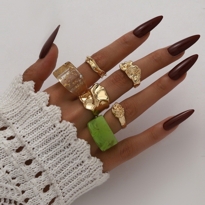 Viviane jóias novo estilo nicho conjunto anel Design geométrico anel feminino acessórios de mão acessórios de moda jóias