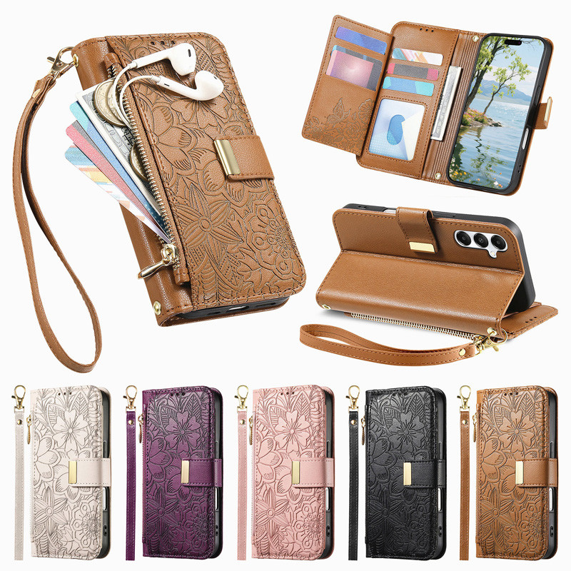 Capa De Telefone Para Samsung Galaxy A27 A57 A27 A07 A17 A06 A16 A37 A56 A36 A26 A08 A18 4G 5G Moda Flor Flip Carteira S