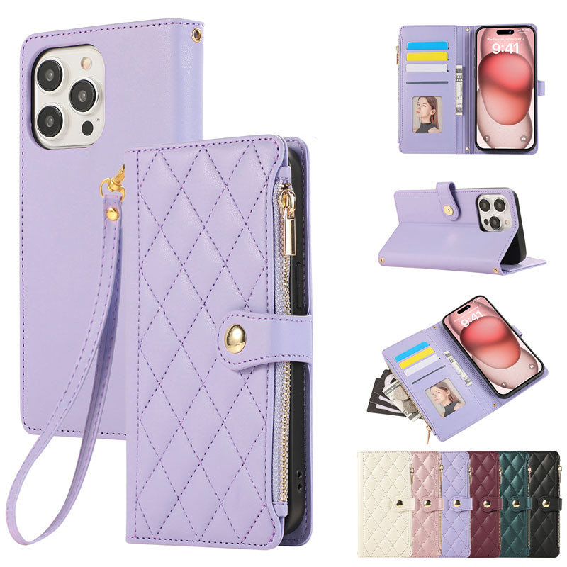 Capa Para Samsung Galaxy A27 A57 A27 A08 A18 A07 A17 A56 A36 A26 A06 A16 A37 5G 4G Luxo Em Relevo Com Zíper Carteira De 