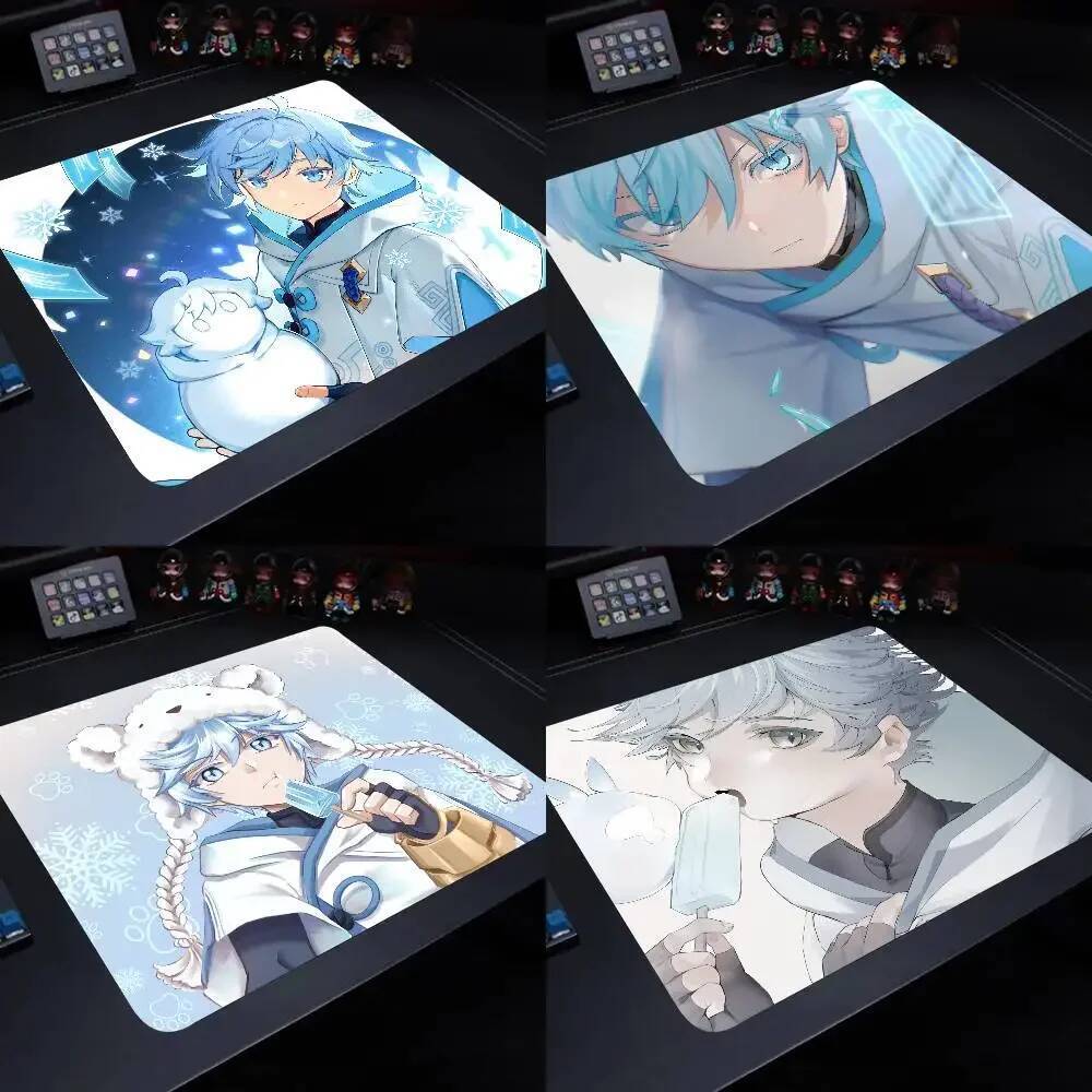 Chongyun Genshin Impacto Mouse Pad 22X18 Quadrado Acessórios De Computador Tapetes De Mesa De Jogo De Escritório Borrach