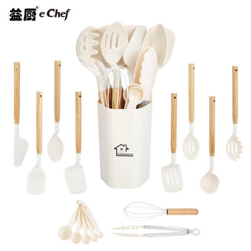 Espátula de silicone colher de sopa antiaderente Pan espátula de silicone conjunto de 12 peças conjunto de utensílios de