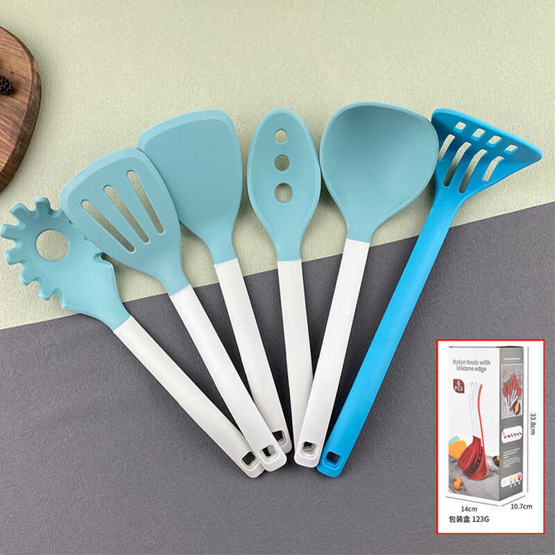 Espátula de Silicone de armazenamento Vertical conjunto de 6 peças panela antiaderente utensílios de cozinha domésticos 