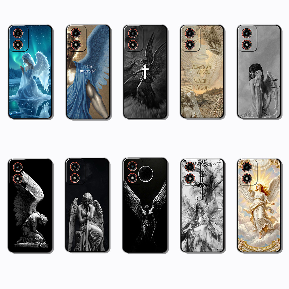 Capa De Telefone Preta Macia E Elegante Para Motorola Moto G04 G04S G05 G15 G35 