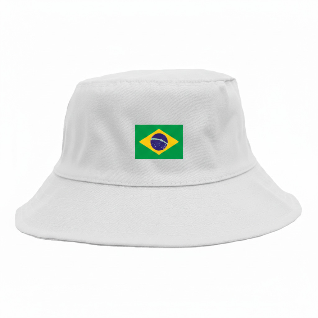 Chapéu Bucket Hat Brasil Branco Copa Do Mundo 2026 Unissex
