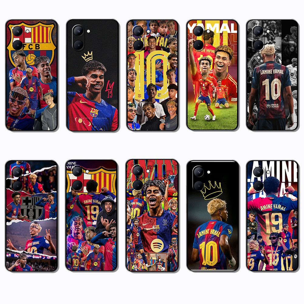 Capa De Telefone Preta Macia E Elegante Para Realme C33 Lamina Yamal caseg