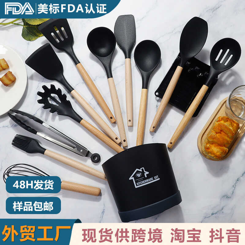 Espátula de silicone colher de sopa conjunto de 13 peças panela antiaderente espátula de silicone conjunto de utensílios