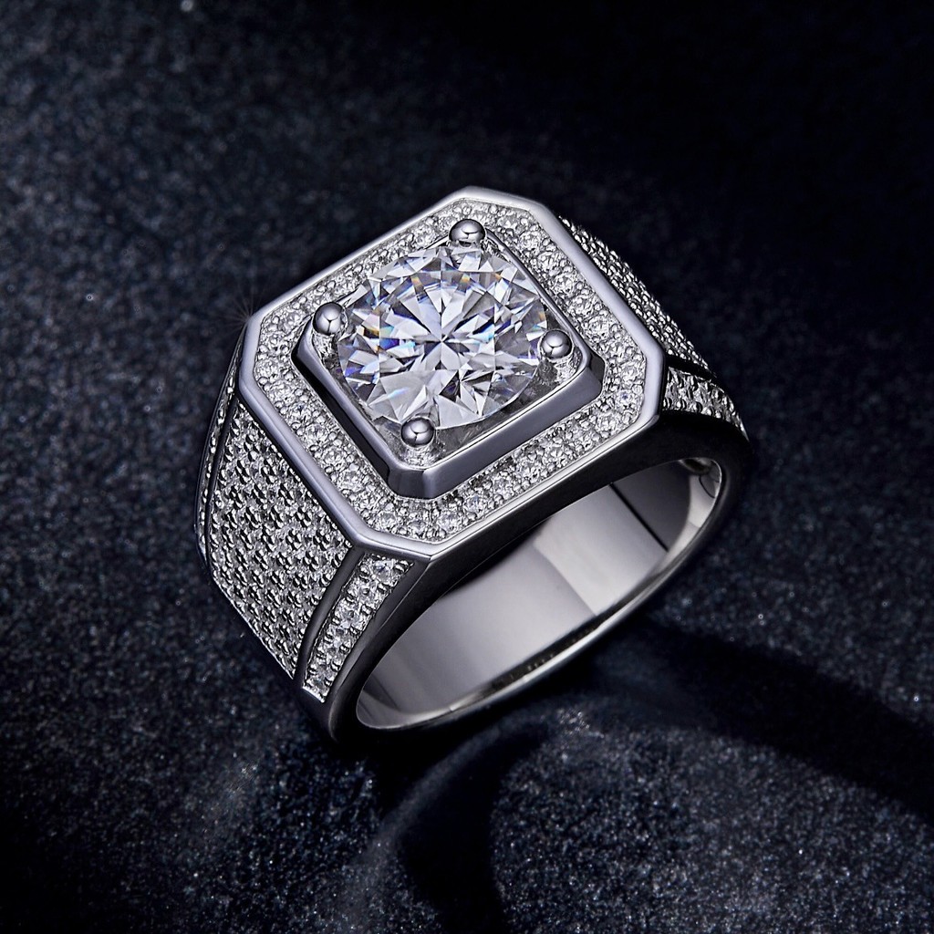 Anel de moda europeia americana rubi novo estilo dominador anel de diamante masculino cheio de diamante Micro-incrustado