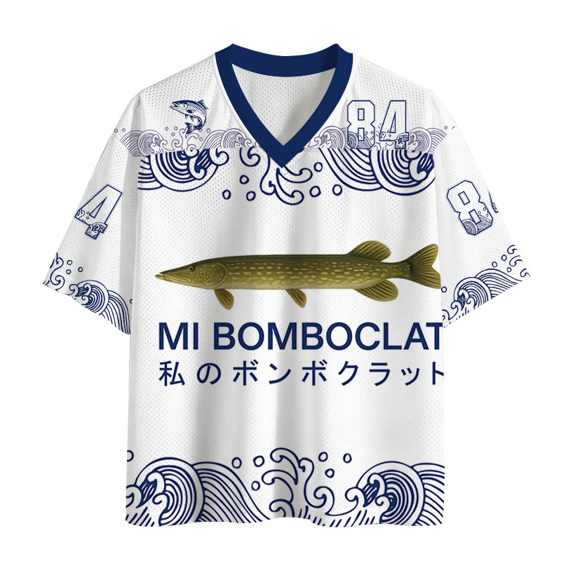2026 Verão Venda Quente Arte Japonesa Tendência Com Decote Em V Camiseta Masculina Lazer Esportes Ao Ar Livre Fitness Se