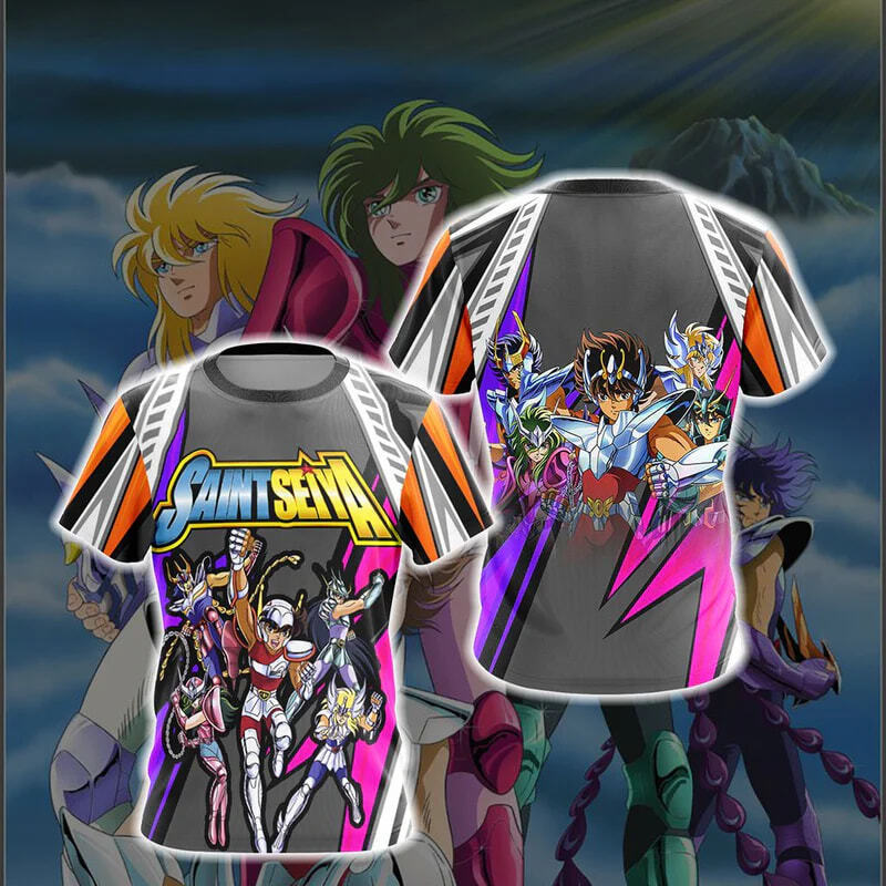 Popular Anime Saint Seiya Cosplay Camiseta Impressão 3D Criança Dos Desenhos Animados Das Mulheres Homens Manga Curta O-
