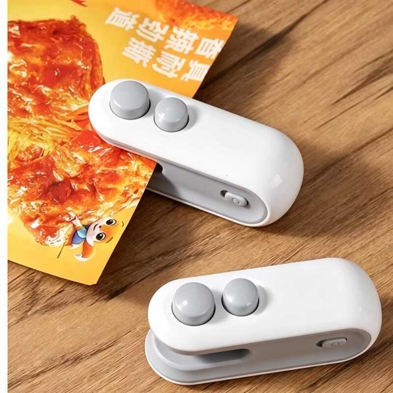 Seladora de Sacos Recarregável USB 2 em 1 com Cortador e Ímã para Embalagens Plásticas