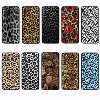 Capa De Telefone Preta Macia E Elegante Para Samsung Galaxy A03S Leopard skin caseg