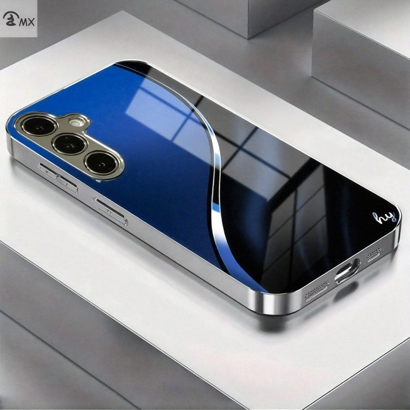 Moda Padrão Prata Galvanizado Vidro Temperado Caso De Telefone Para Samsung Galaxy S26 S25 Ultra S24 S23 Fe S22 Plus S21