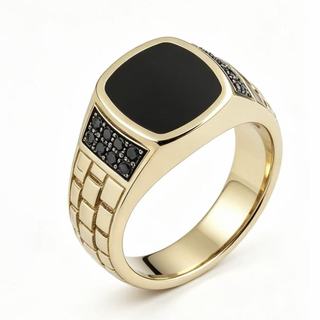 Ruby 2026 novo estilo banhado a ouro anel masculino simples moda preto diamante anel masculino listrado anel masculino
