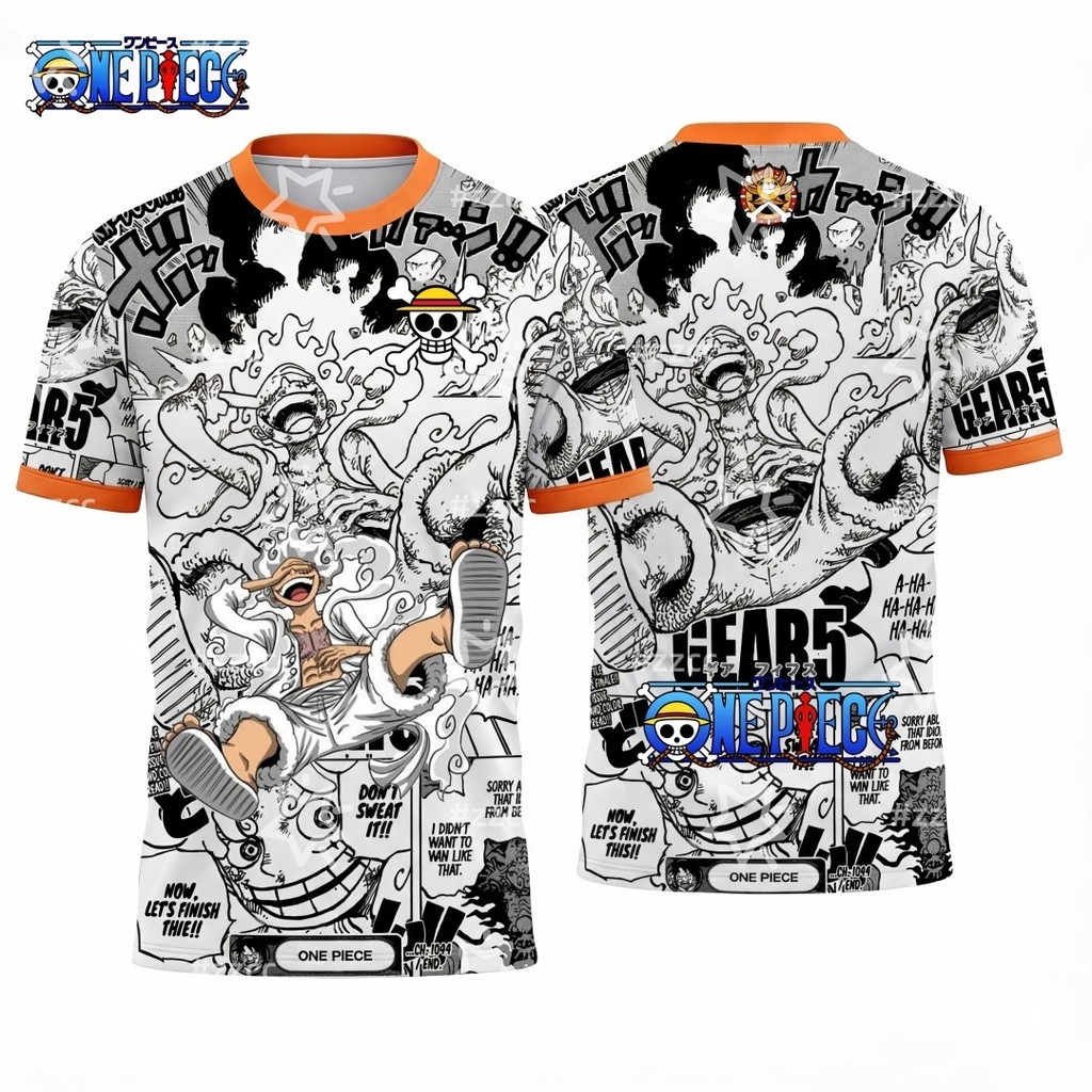 One Piece Comic Graphic T-Shirt Luffy Gráfico Camiseta Esportes Lazer Seco Rapidamente Masculina Roupas Adultos Tee Home