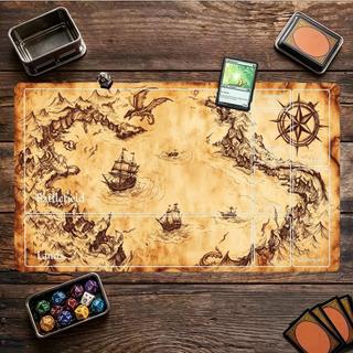 Vintage Náutico Mapa Topográfico Mouse Pad Playmat 35x60cm MTG TCG Tapete De Mesa De Escritório Para Jogo De Trabalho PC
