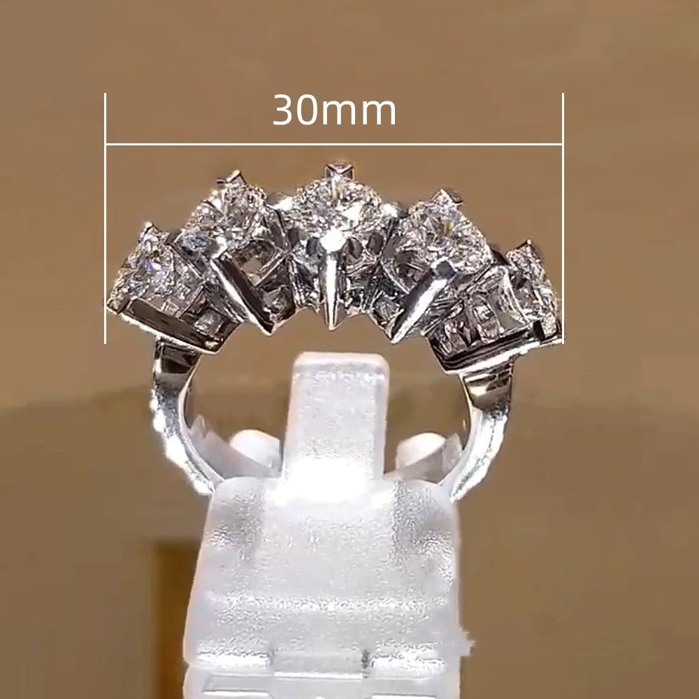 Viviane novo produto 60 pontos simulação anel de diamante namoro anel de diamante feminino pequeno anel de casamento bri