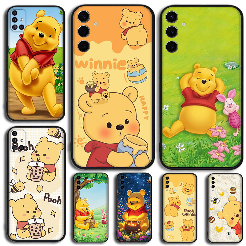 Para Samsung A32 A33 A34 A35 A50 A50S A30S A51 A52 A52S A53 A54 Dos Desenhos Animados winnie the pooh 7Y20 Preto TPU Sil