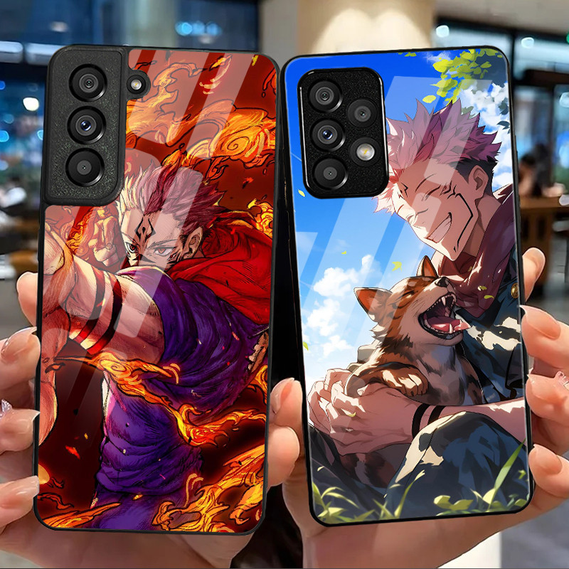 Sukuna Jujutsu Kaisen 02 Caso De Telefone Vidro Para Samsung Galaxy S20 FE S20 Plus S21 S22 S23 S23 S24 S25 S26 Ultra Ca