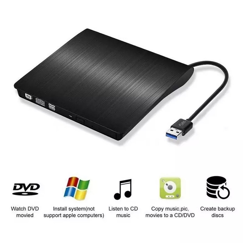 Leitor Gravador Dvd Externo Usb 3.0 Portátil  Notebook - Pc