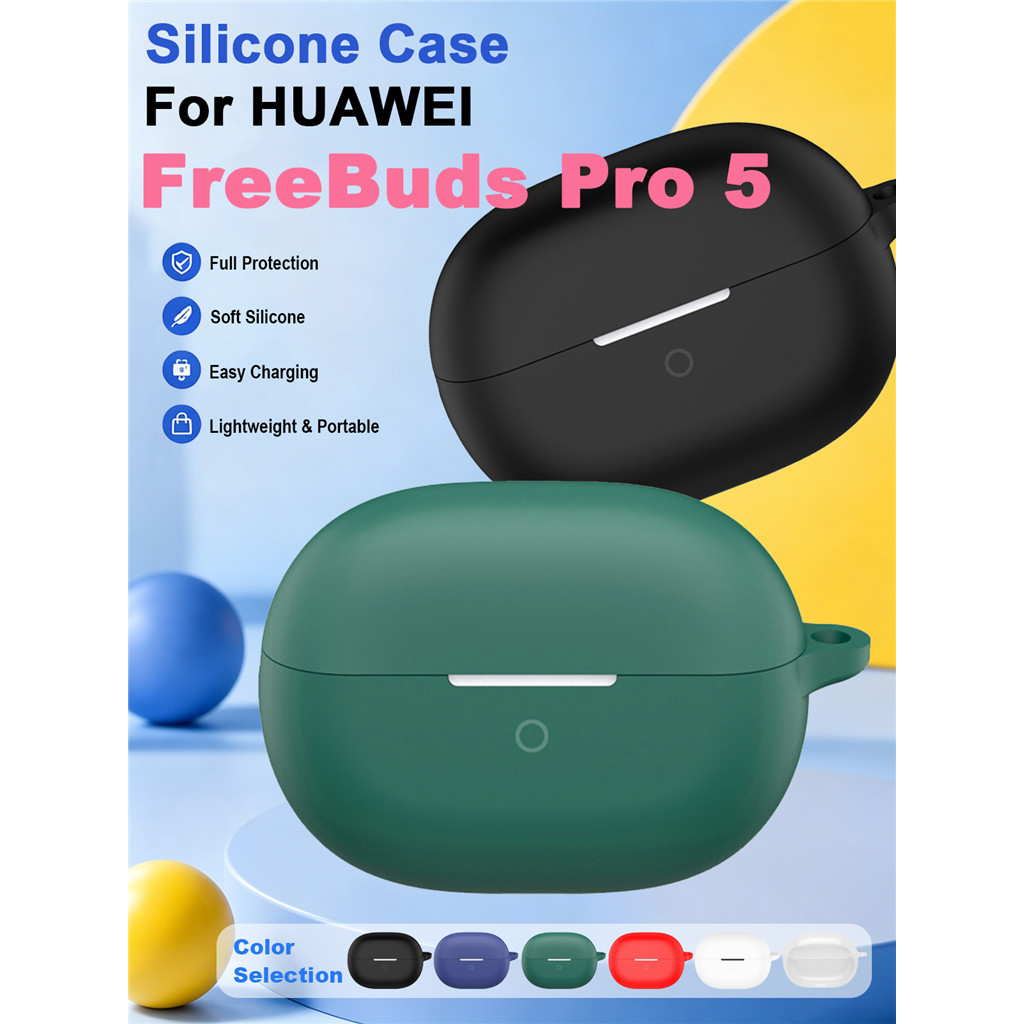 Para Huawei FreeBuds Pro 5 Fone De Ouvido Macio À Prova De Choque Silicone Capa Protetora Com Chaveiro