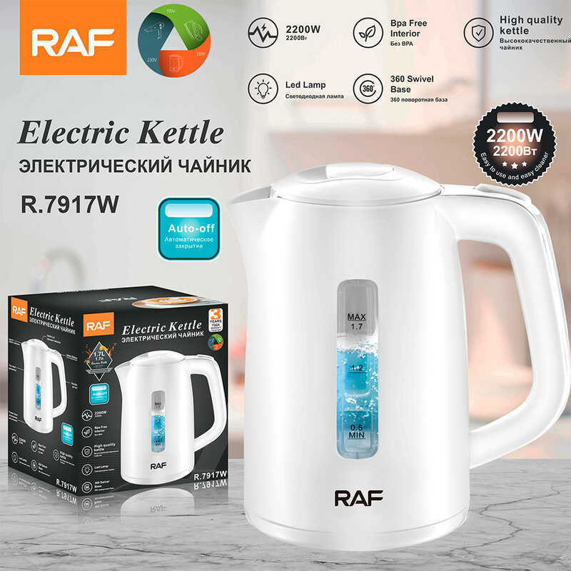 R RAF fornece chaleira elétrica de aço inoxidável, chaleira de saúde para escritório, desligamento automático, chaleira 