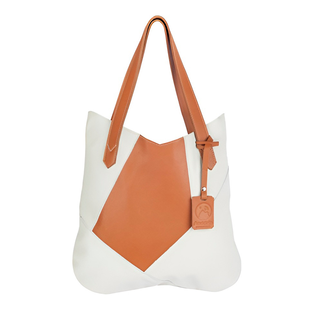JS Bolsa de Ombro Couro Legítimo Modelo Maria Elegante Modelo:Off White