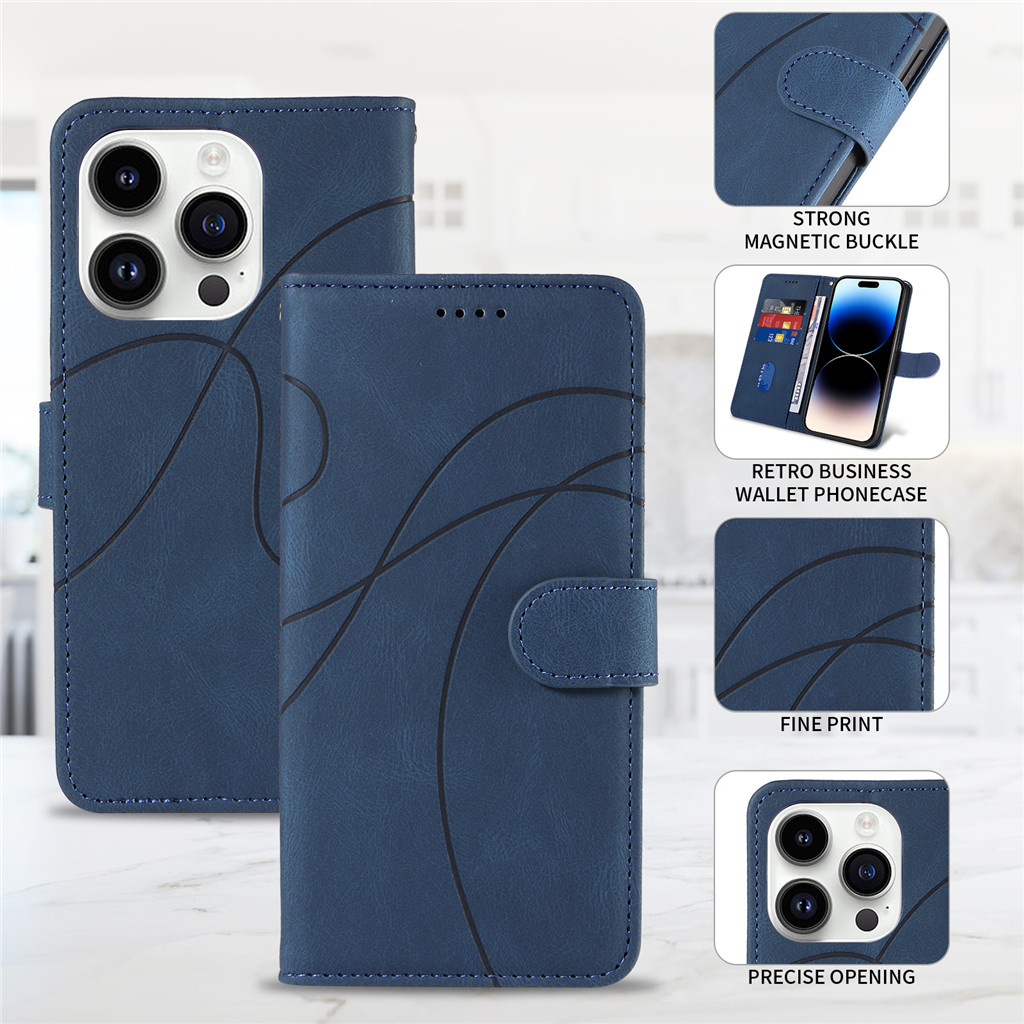 Capa Para Samsung Galaxy A27 A57 A27 A08 A18 A07 A17 A56 A36 A26 A06 A16 A37 5G 4GPhone Carteira De Couro Simples Linha 
