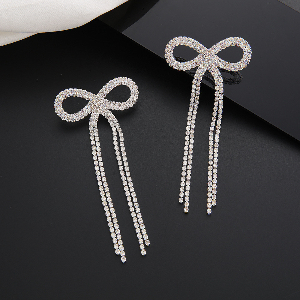 R RUBY * Brincos de moda europeia americana borboleta cheia de diamante borla brincos elegantes brincos de Performance d