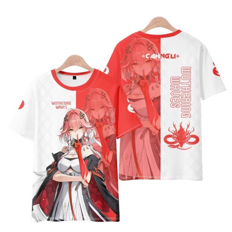 Novo Jogo Wuthering Ondas Changli Cosplay Camiseta Impressão 3D Crianças Anime Dos Desenhos Animados Camisetas Das Mulhe