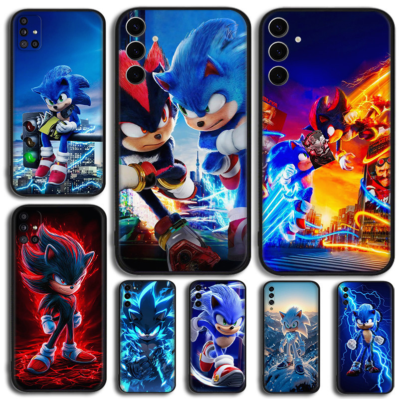 Para Samsung A32 A33 A34 A35 A50 A50S A30S A51 A52 A52S A53 A54 anime Sonic the Hedgehog 7Y20 Preto TPU Silicone Macio C