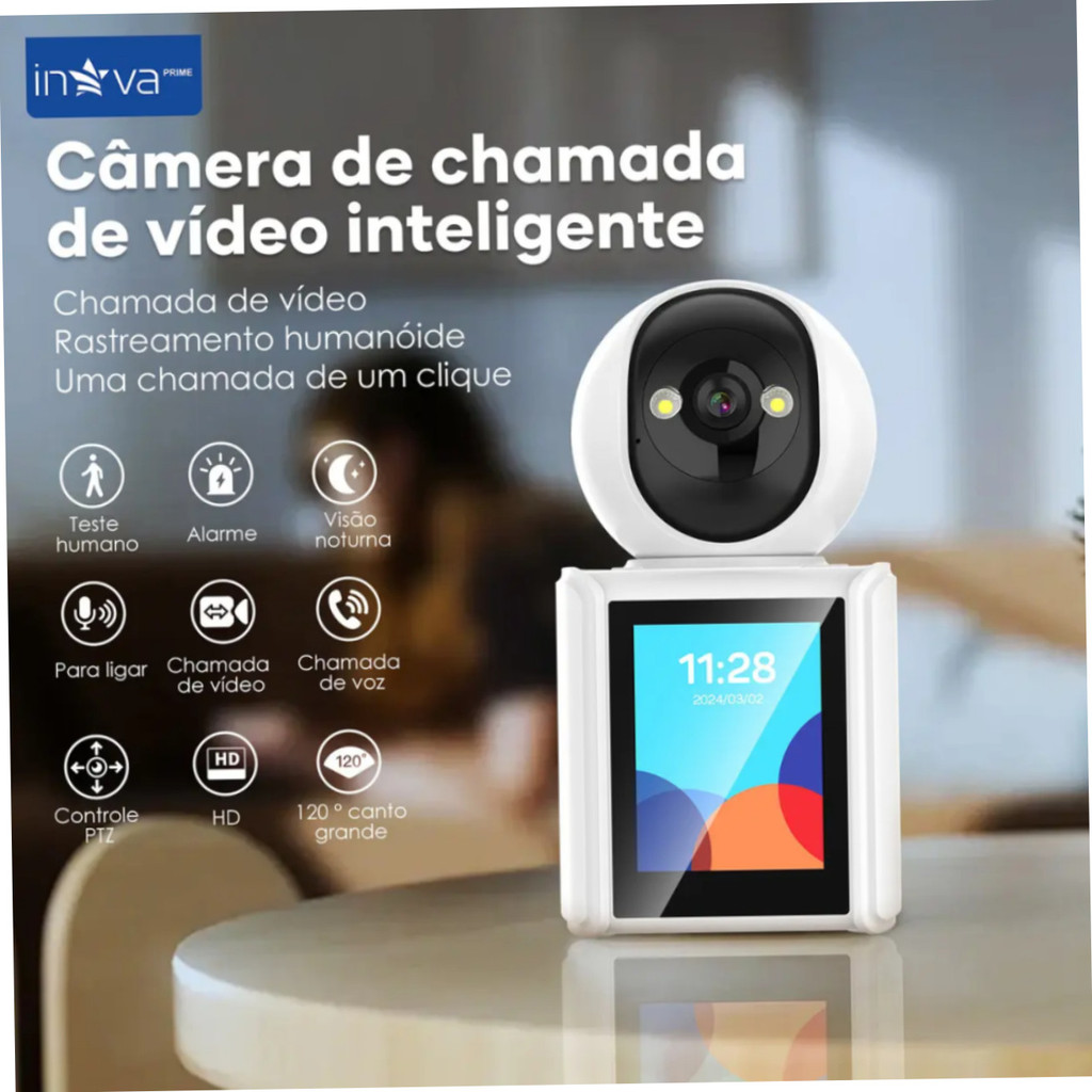 Câmera Segurança Babá Eletrônica Com Tela Full HD Chamada De Vídeo Intercomunicador De Vídeo Premium