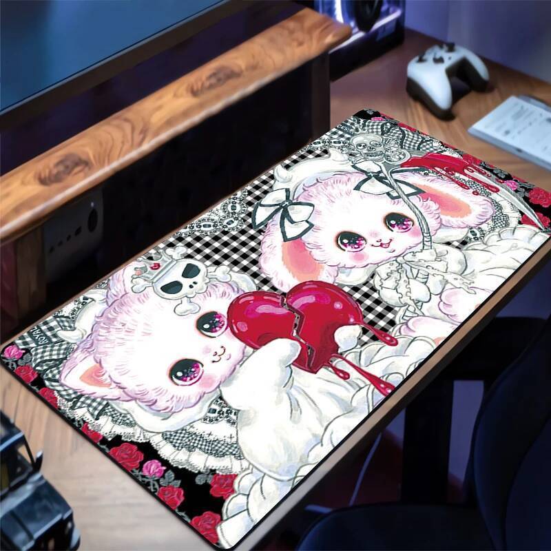 Mouse Pad Escritório PC Jogos Portátil Kawaii Tapete De Mesa Anime Coelho Mousepad Gamer Acessórios Do Computador Teclad
