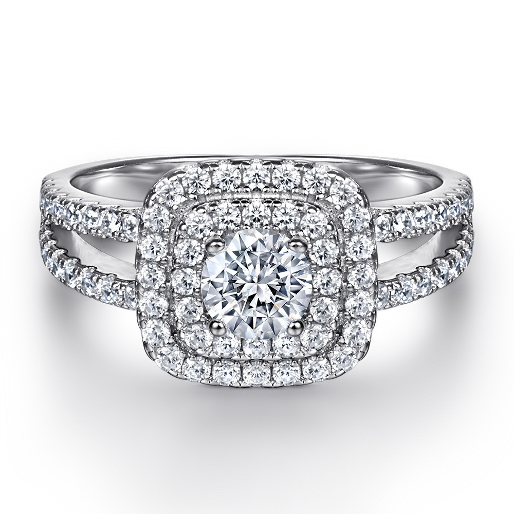 Viviane novo produto 60 pontos simulação anel de diamante namoro anel de diamante feminino pequeno anel de casamento bri