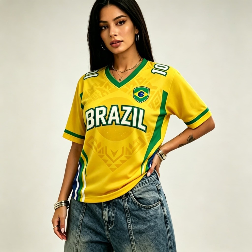 Brasil 10 Impressão Gráfico Camisetas Vneck Masculino T Camisa Feminina Meninos Topo Crianças Pai Criança Secagem Rápida