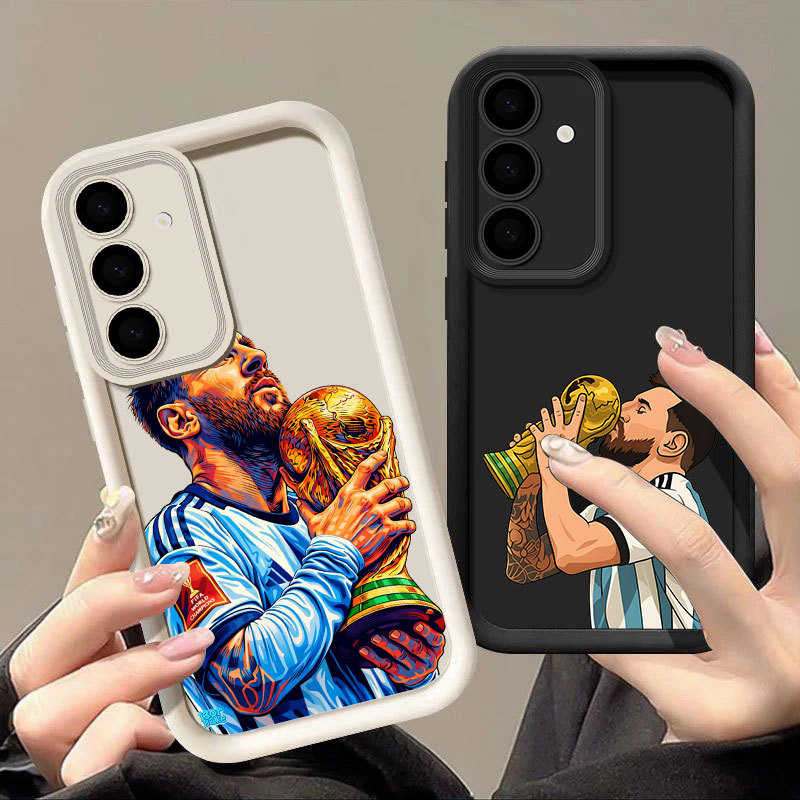 M-Mesis Trophy Football Phone Case Para Samsung S26 S25 S24 S23 S22 S21 Ultra Plus S25FE S21FE A37 A57 S24 Soft TPU Came