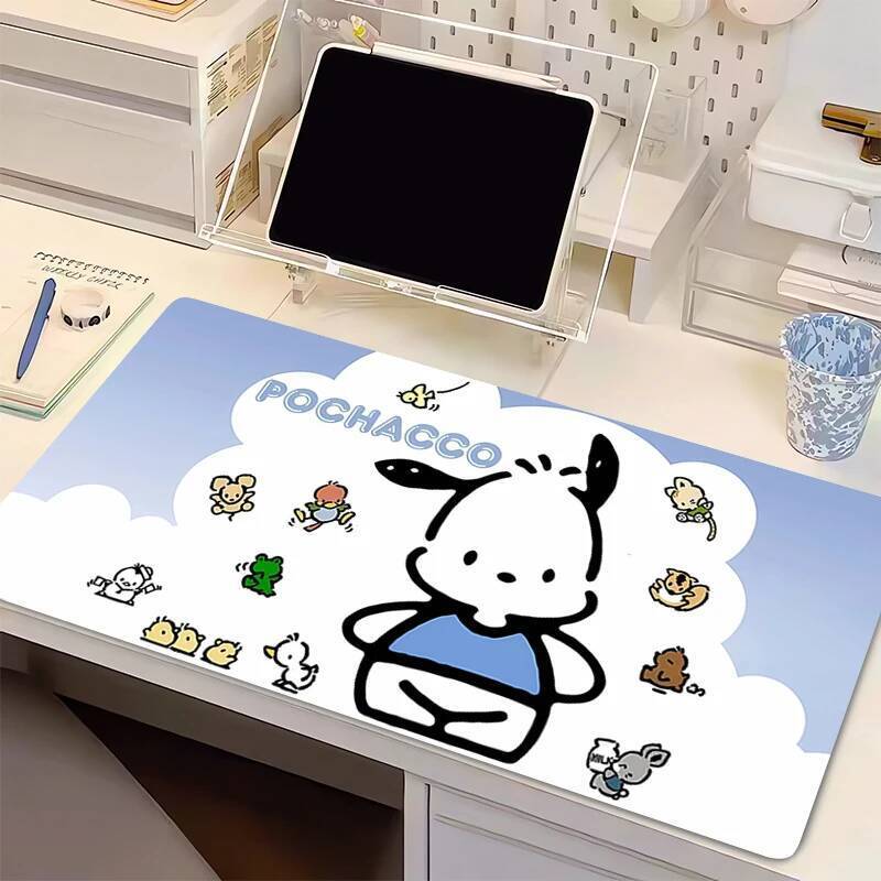 Anime Mouse Pad Antiderrapante Tapete De Mesa Do Computador 90x40cm Pochacco Gamer Teclado Kawaii Decoração Acessórios D