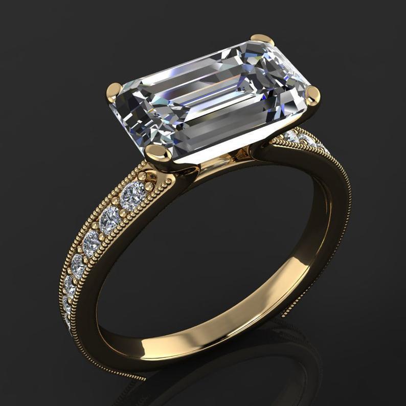 Viviane Cube Anel de Açúcar Quadrado Pequeno Anel de Diamante Anel de Casamento Proposta Anel de Diamante Joias